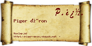 Piger Áron névjegykártya
